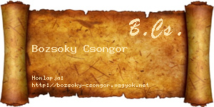 Bozsoky Csongor névjegykártya